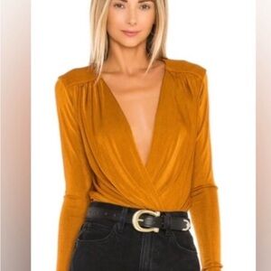 Free People Women's Turnt Surplice Bodysuit Size: S